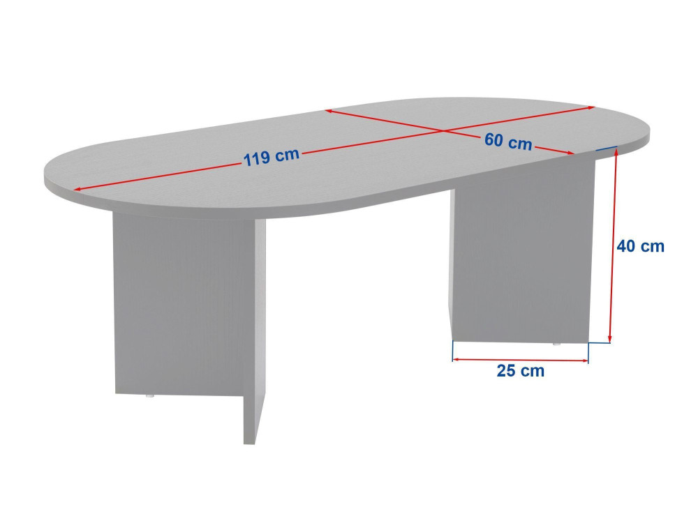 Wooden coffee table "Sable" 119 x 60 x 40 cm - Travertine