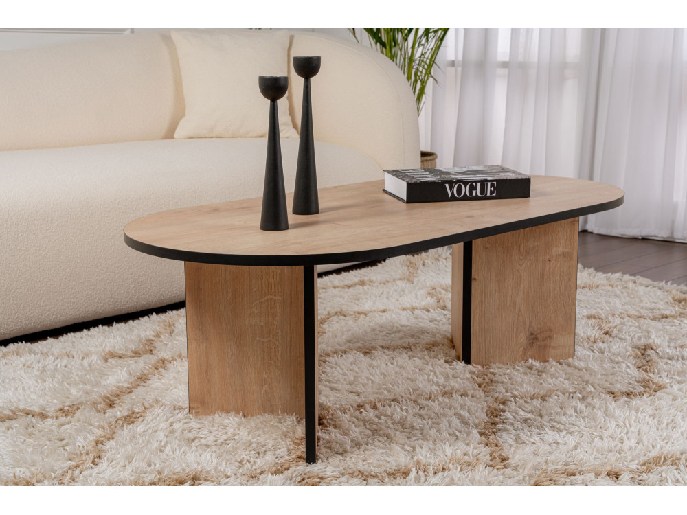 Sable" wooden coffee table 119 x 60 x 40 cm - Sapphire oak