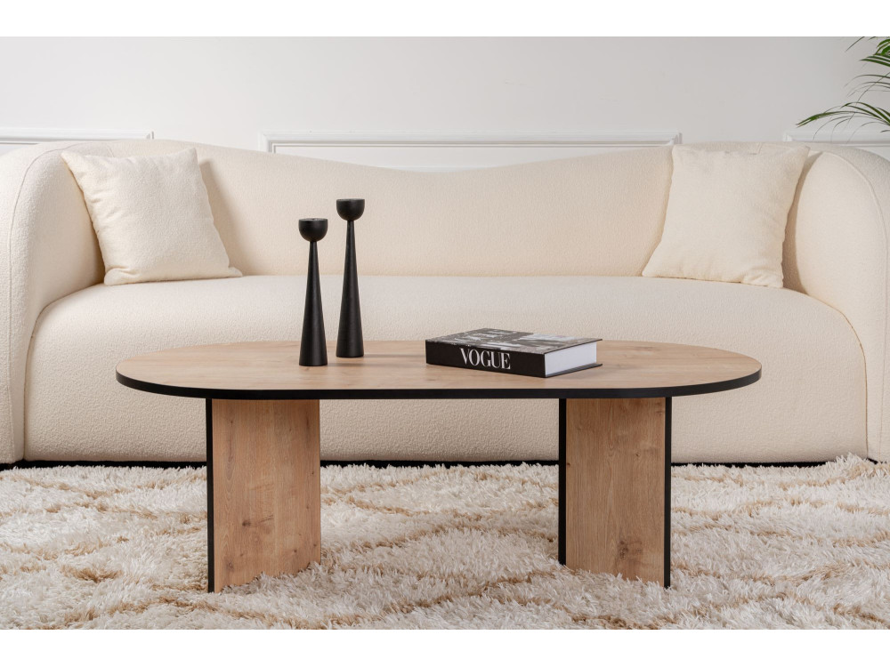 Sable" wooden coffee table 119 x 60 x 40 cm - Sapphire oak