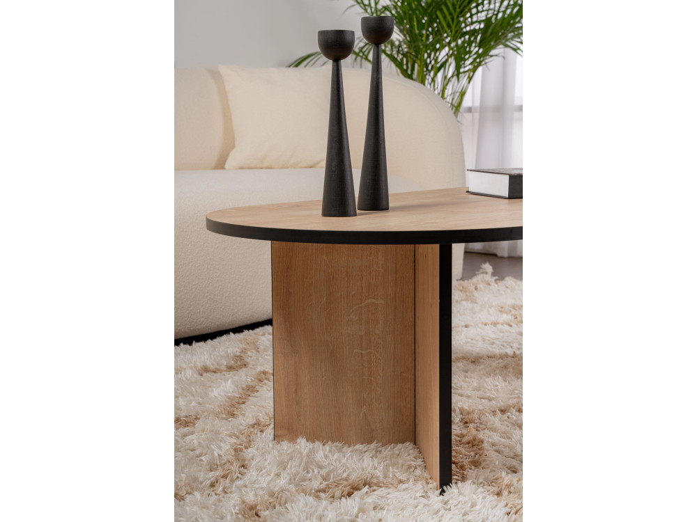 Sable" wooden coffee table 119 x 60 x 40 cm - Sapphire oak