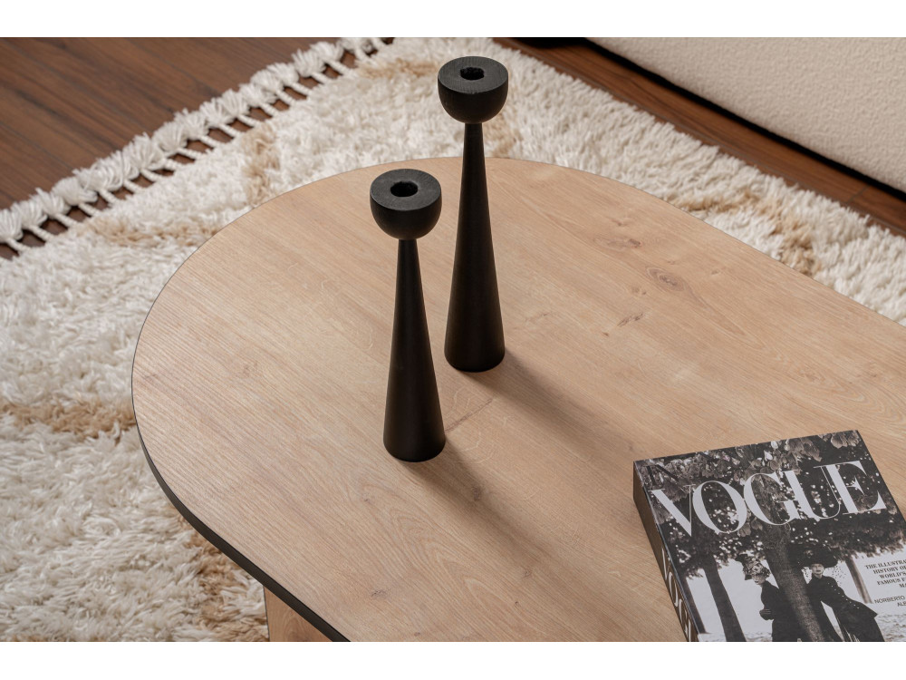 Sable" wooden coffee table 119 x 60 x 40 cm - Sapphire oak