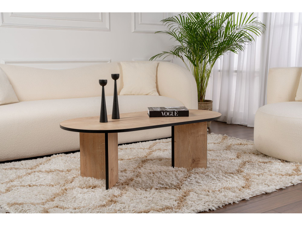 Sable" wooden coffee table 119 x 60 x 40 cm - Sapphire oak