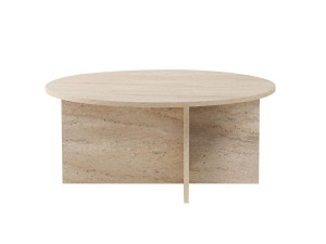 Soleil" wooden coffee table - 90 x 90 x 40 cm - Travertine