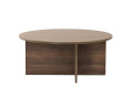 Soleil" wooden coffee table - 90 x 90 x 40 cm - Walnut - Walnut