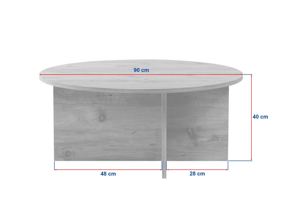 Soleil" wooden coffee table - 90 x 90 x 40 cm - Walnut
