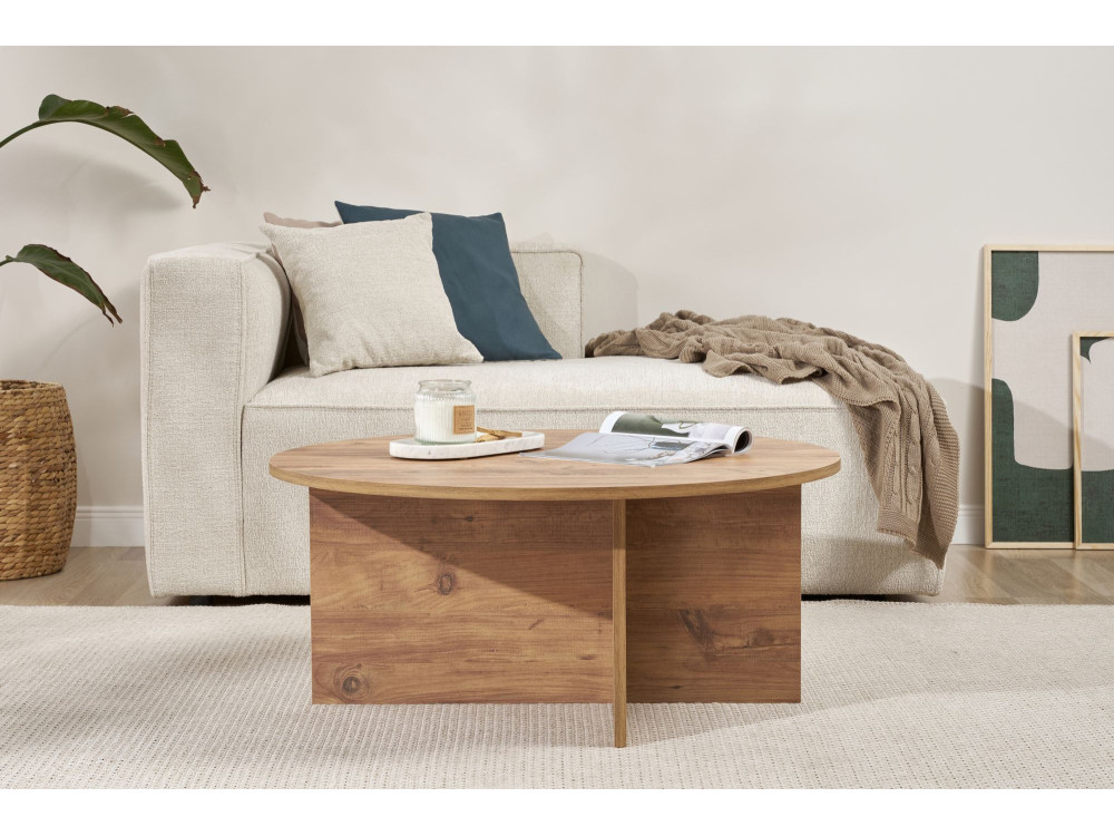 Soleil" wooden coffee table - 90 x 90 x 40 cm - Atlantic pine