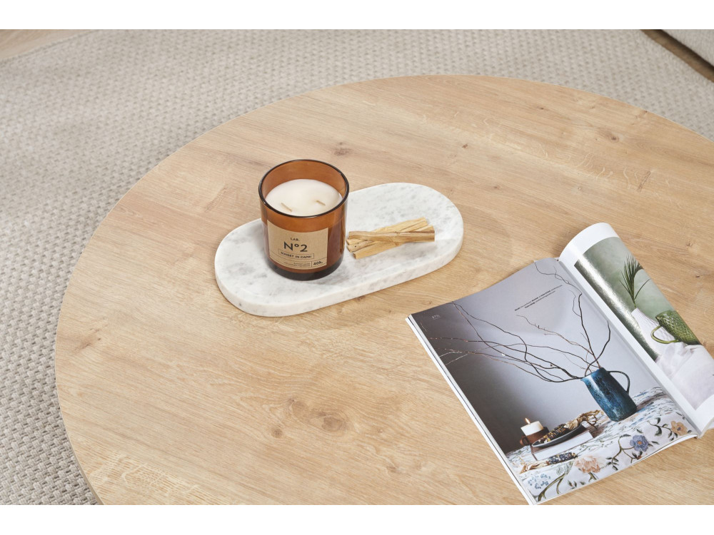 Soleil" wooden coffee table - 90 x 90 x 40 cm - Sapphire Oak