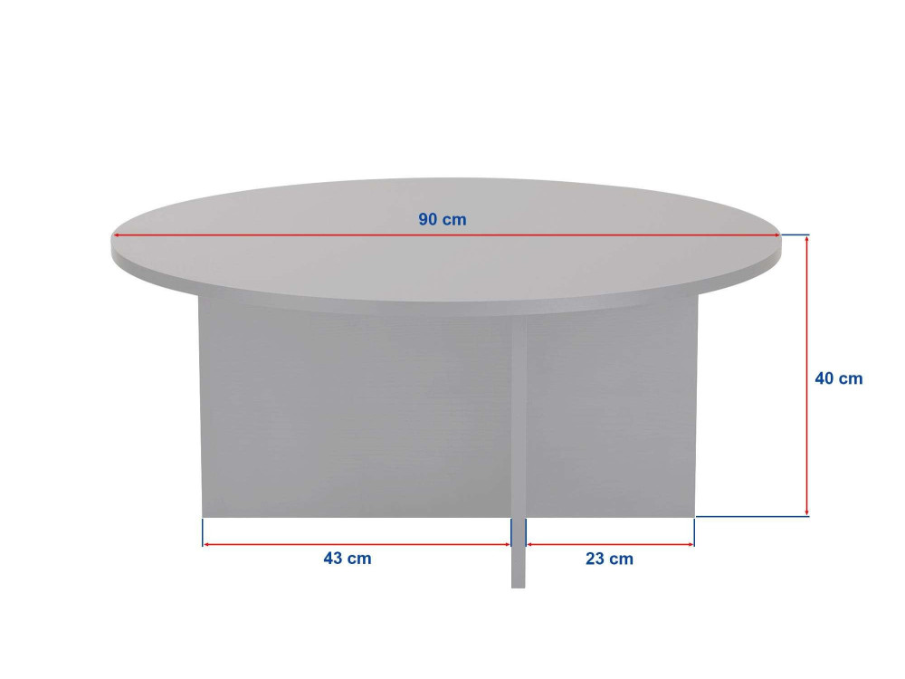 Soleil" wooden coffee table - 90 x 90 x 40 cm - Black wood