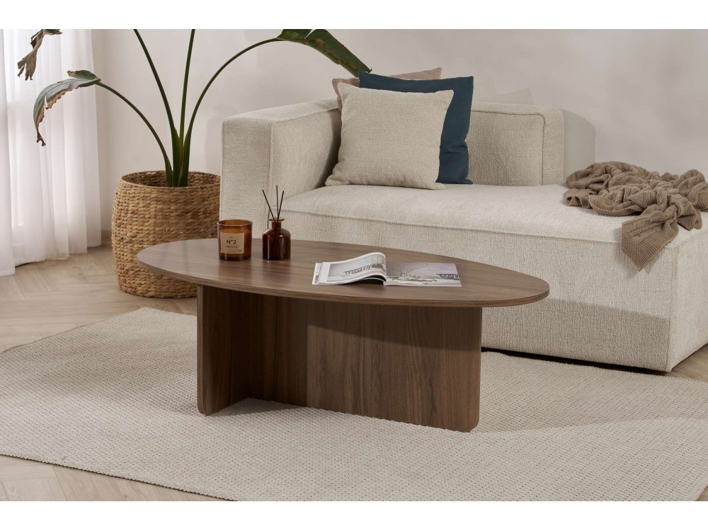 Orba" wooden coffee table - 120 x 65 x 40 cm - Walnut