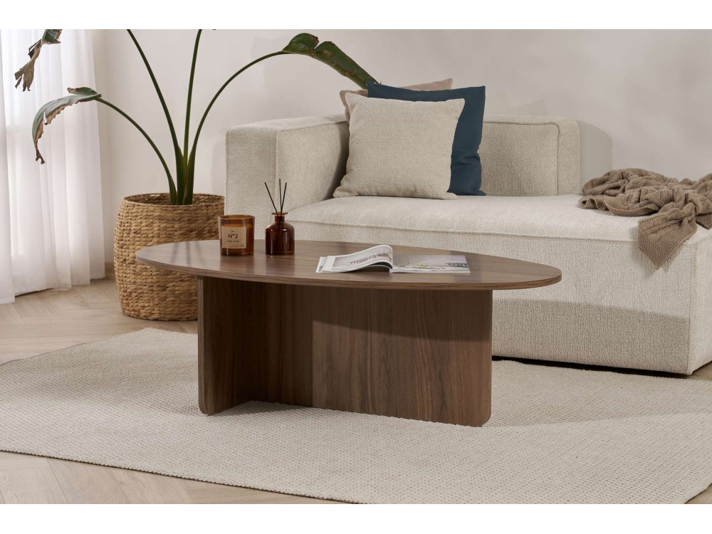 Orba" wooden coffee table - 120 x 65 x 40 cm - Walnut