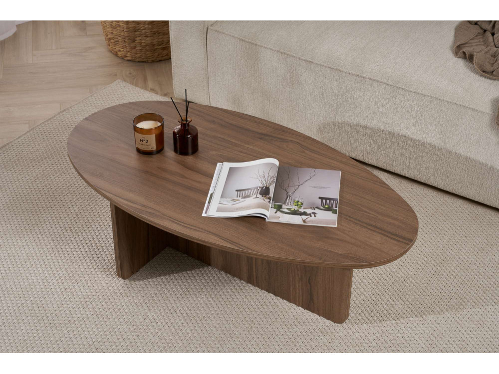 Orba" wooden coffee table - 120 x 65 x 40 cm - Walnut