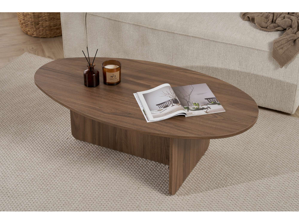 Orba" wooden coffee table - 120 x 65 x 40 cm - Walnut