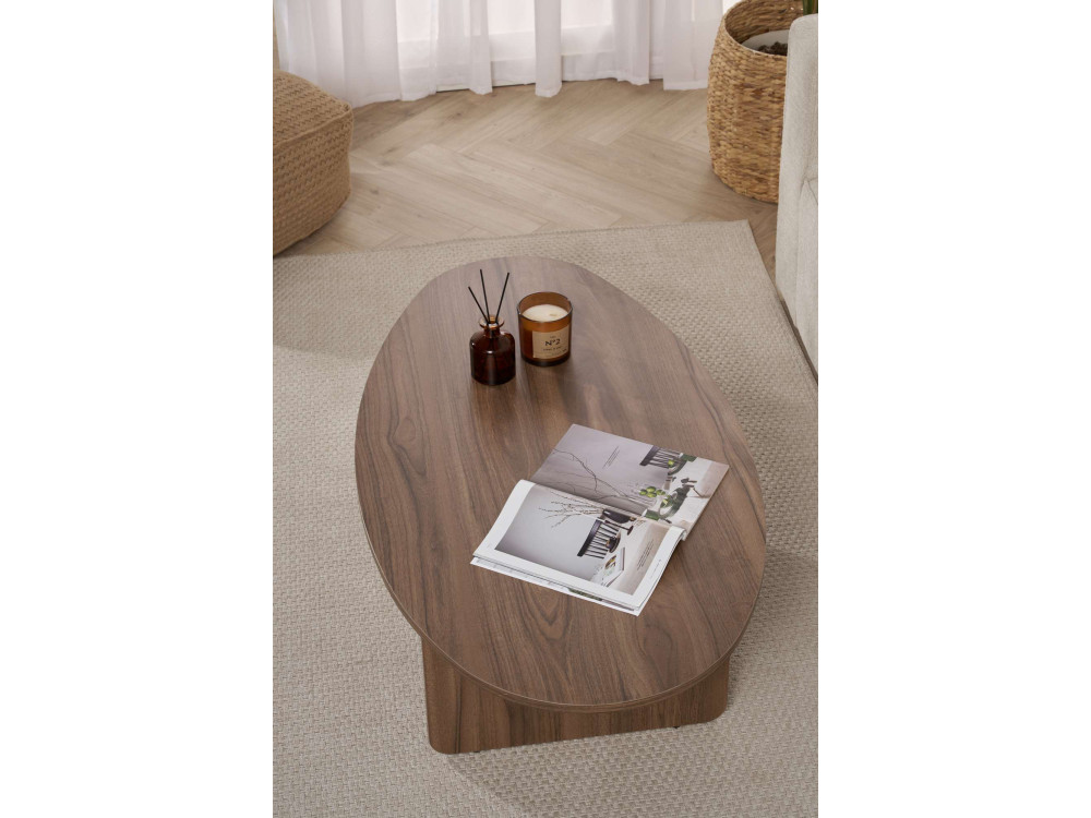Orba" wooden coffee table - 120 x 65 x 40 cm - Walnut