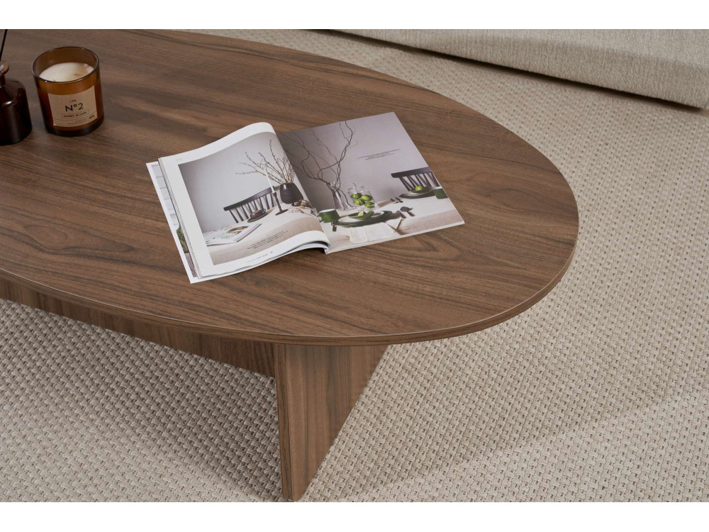 Orba" wooden coffee table - 120 x 65 x 40 cm - Walnut