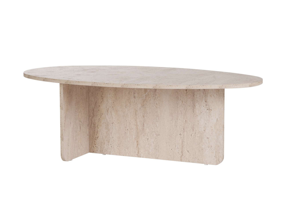 Orba" wooden coffee table - 120 x 65 x 40 cm - Travertine