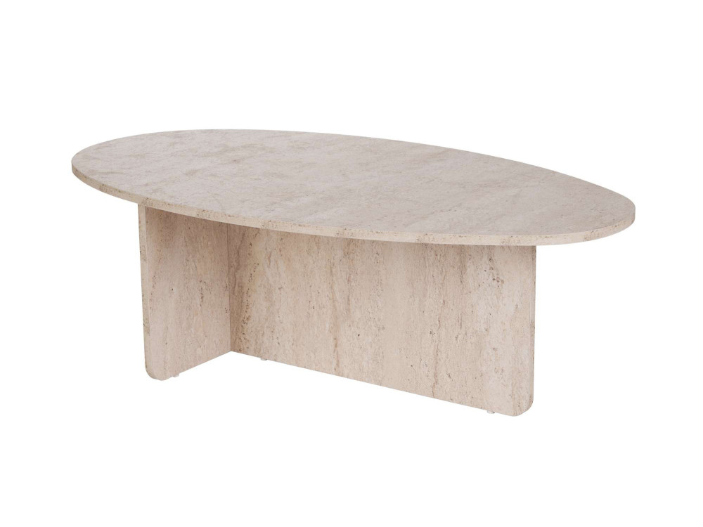 Orba" wooden coffee table - 120 x 65 x 40 cm - Travertine