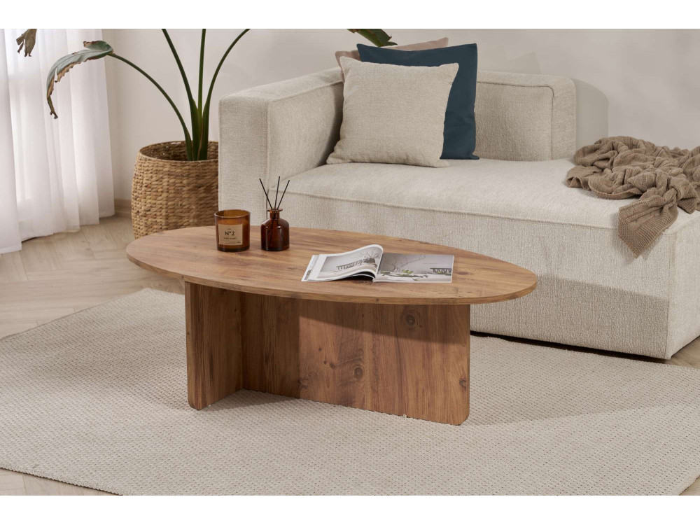 Orba" wooden coffee table - 120 x 65 x 40 cm - Atlantic pine