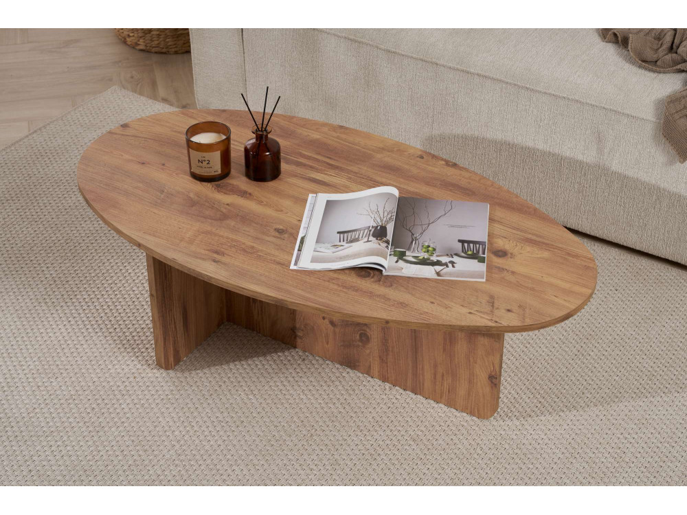 Orba" wooden coffee table - 120 x 65 x 40 cm - Atlantic pine