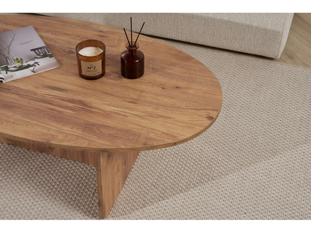 Orba" wooden coffee table - 120 x 65 x 40 cm - Atlantic pine