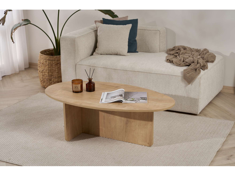 Orba" wooden coffee table - 120 x 65 x 40 cm - Oak