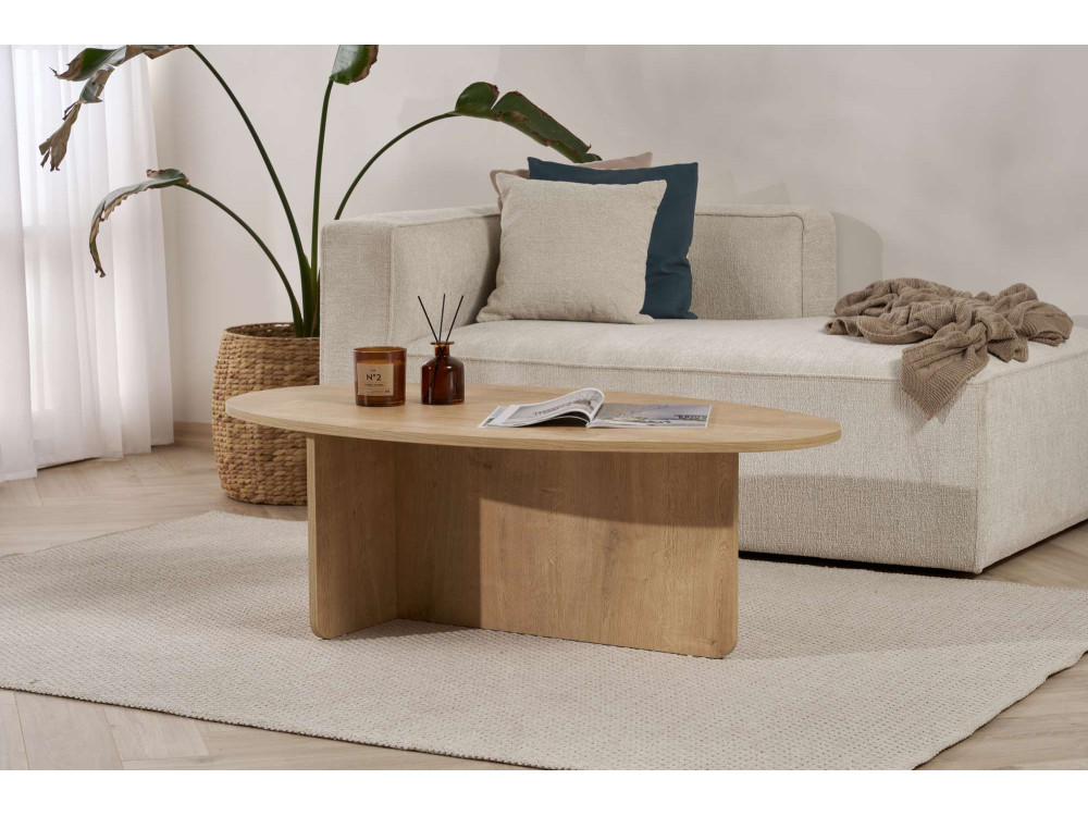 Orba" wooden coffee table - 120 x 65 x 40 cm - Oak