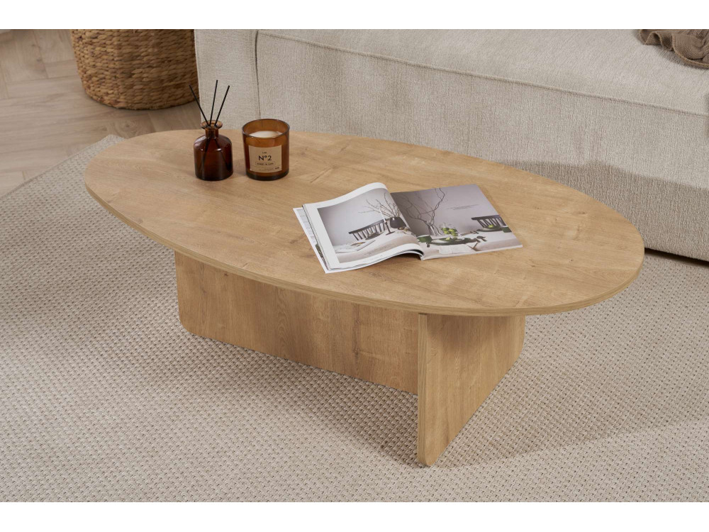 Orba" wooden coffee table - 120 x 65 x 40 cm - Oak