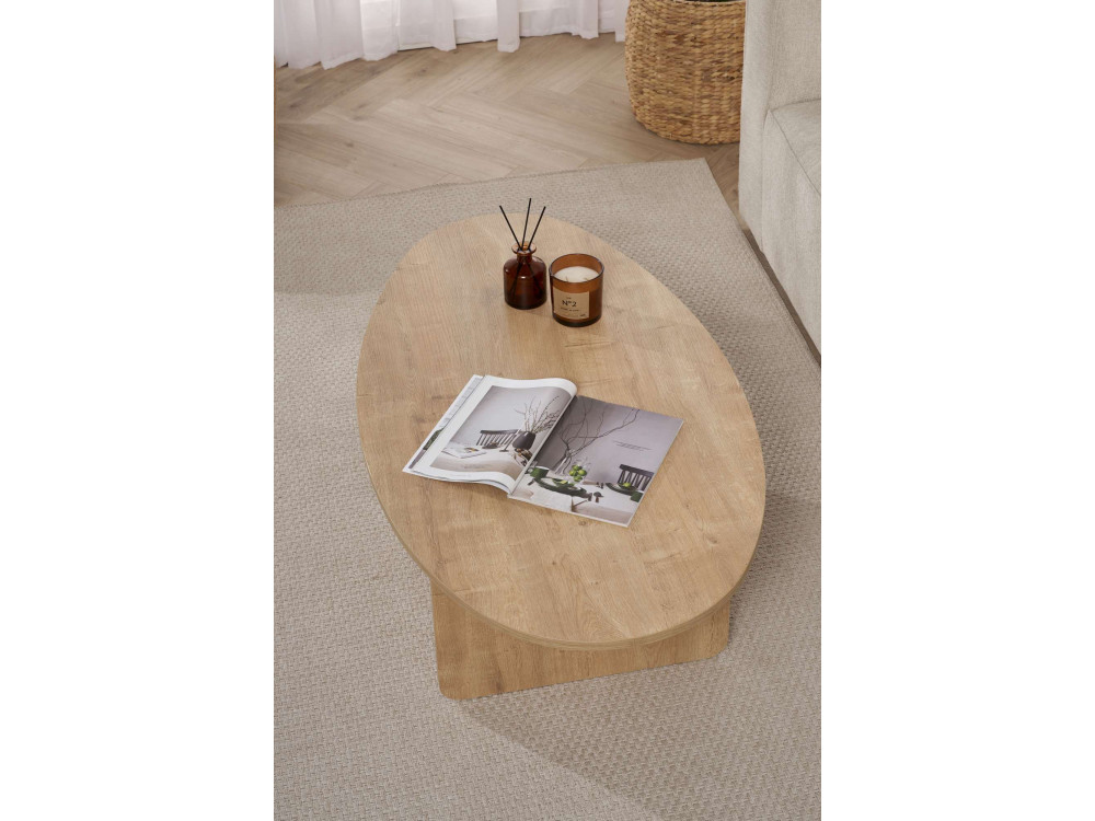 Orba" wooden coffee table - 120 x 65 x 40 cm - Oak