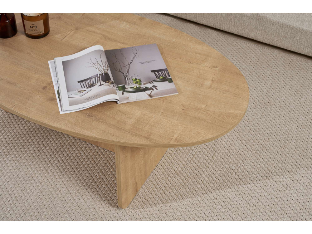 Orba" wooden coffee table - 120 x 65 x 40 cm - Oak