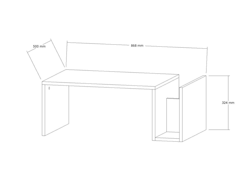 Memo" wooden coffee table - 86 x 50 x 32 cm - Travertine