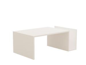 Memo" wooden coffee table - 86 x 50 x 32 cm - White