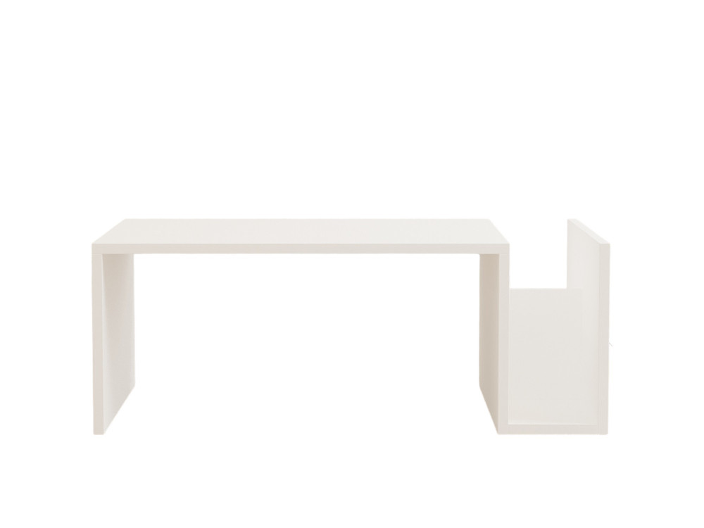 Memo" wooden coffee table - 86 x 50 x 32 cm - White