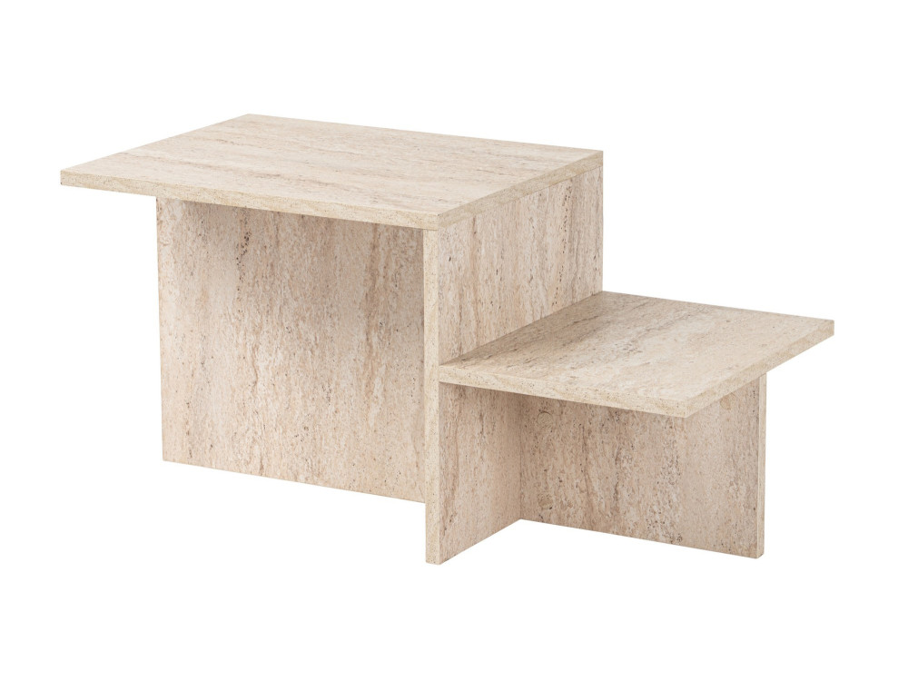 Harmony" wooden coffee table - 80 x 40 x 40 cm - Travertine