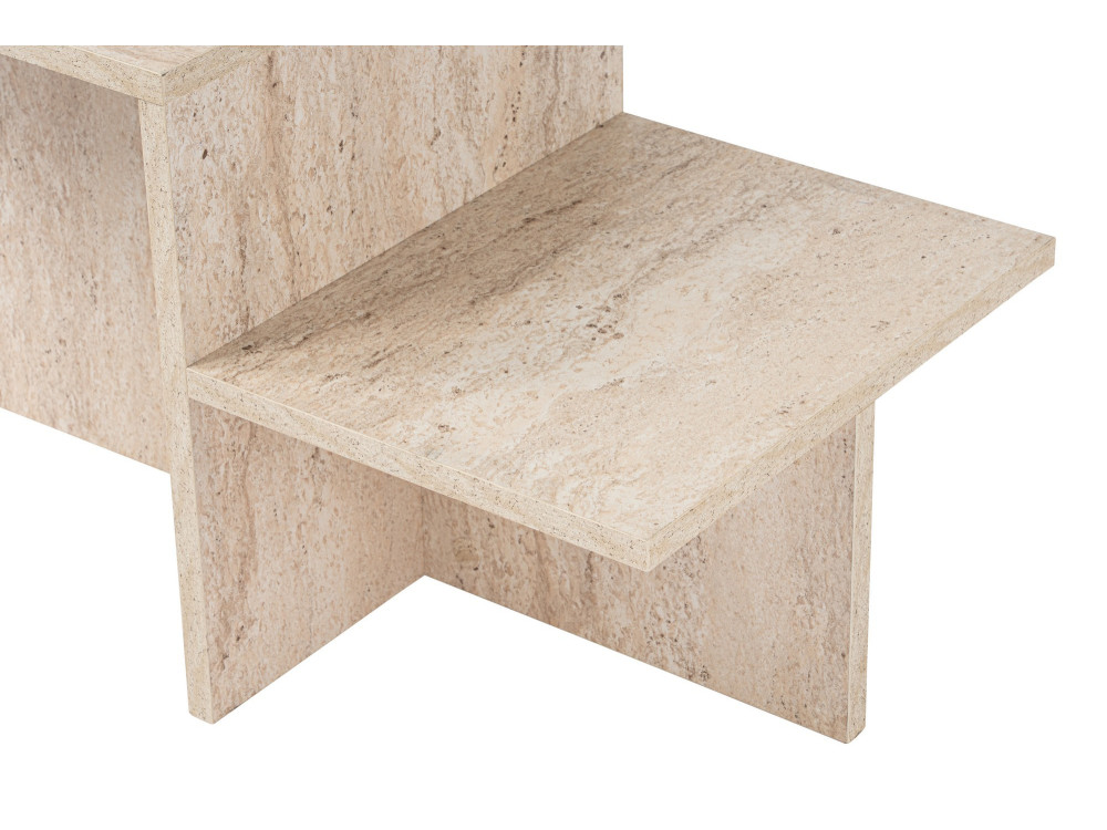 Harmony" wooden coffee table - 80 x 40 x 40 cm - Travertine