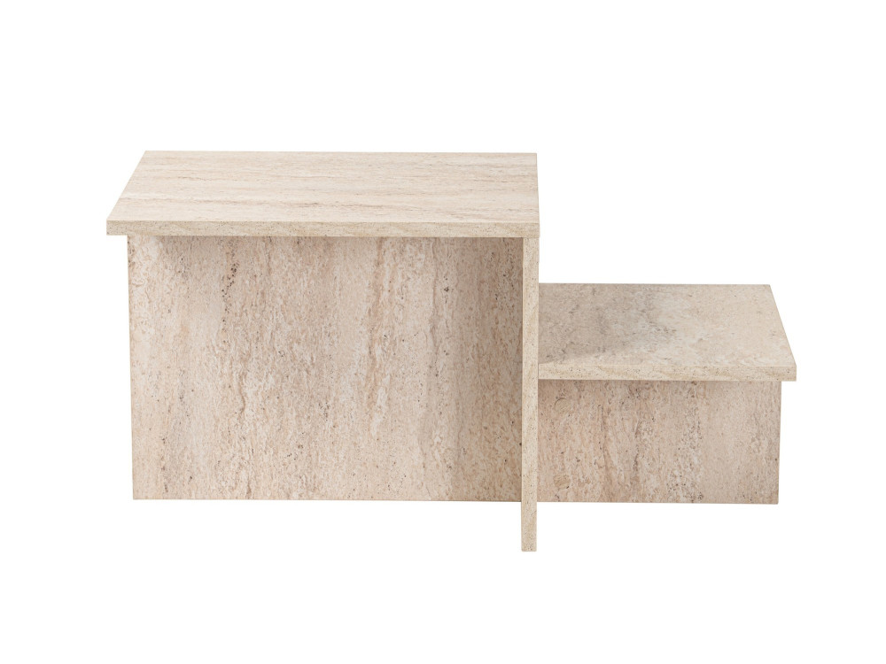 Harmony" wooden coffee table - 80 x 40 x 40 cm - Travertine