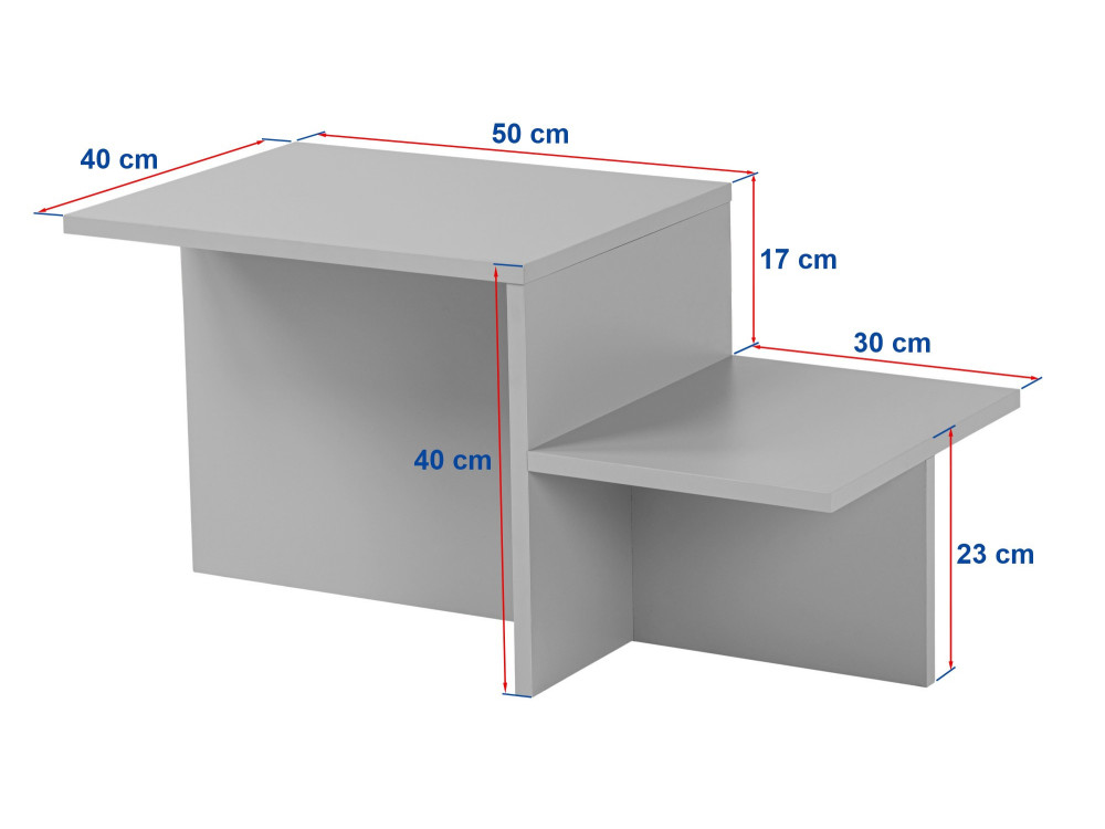 Harmony" wooden coffee table - 80 x 40 x 40 cm - Travertine