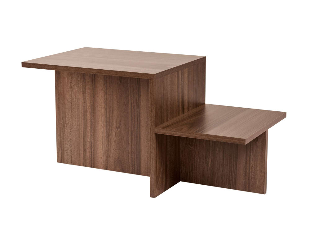 Harmony" wooden coffee table - 80 x 40 x 40 cm - Walnut
