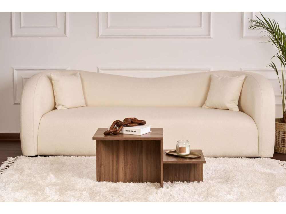 Harmony" wooden coffee table - 80 x 40 x 40 cm - Walnut