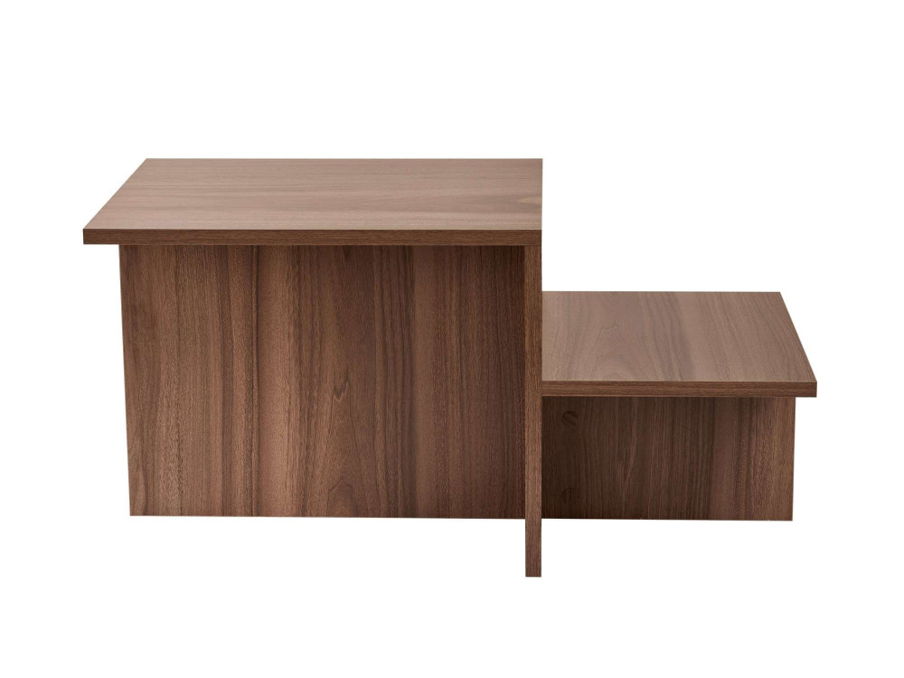 Harmony" wooden coffee table - 80 x 40 x 40 cm - Walnut