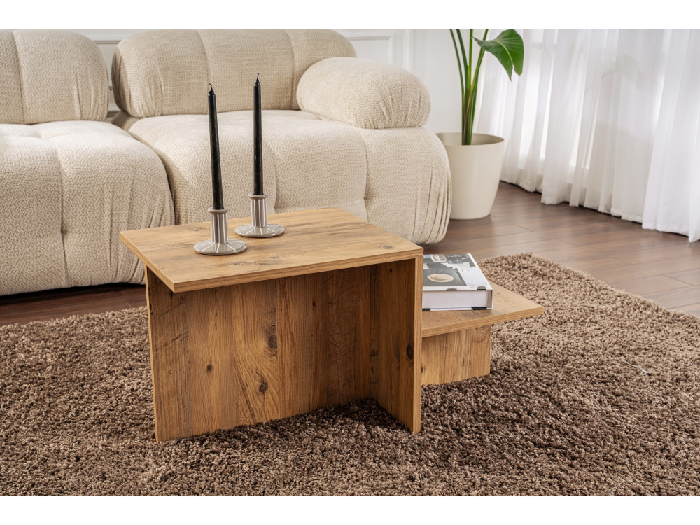 Harmony" wooden coffee table 80 x 40 x 40 cm - Atlantic pine