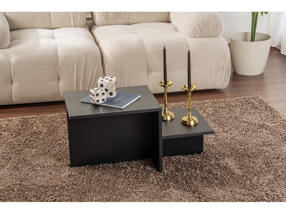Harmony" wooden coffee table 80 x 40 x 40 cm - Black wood