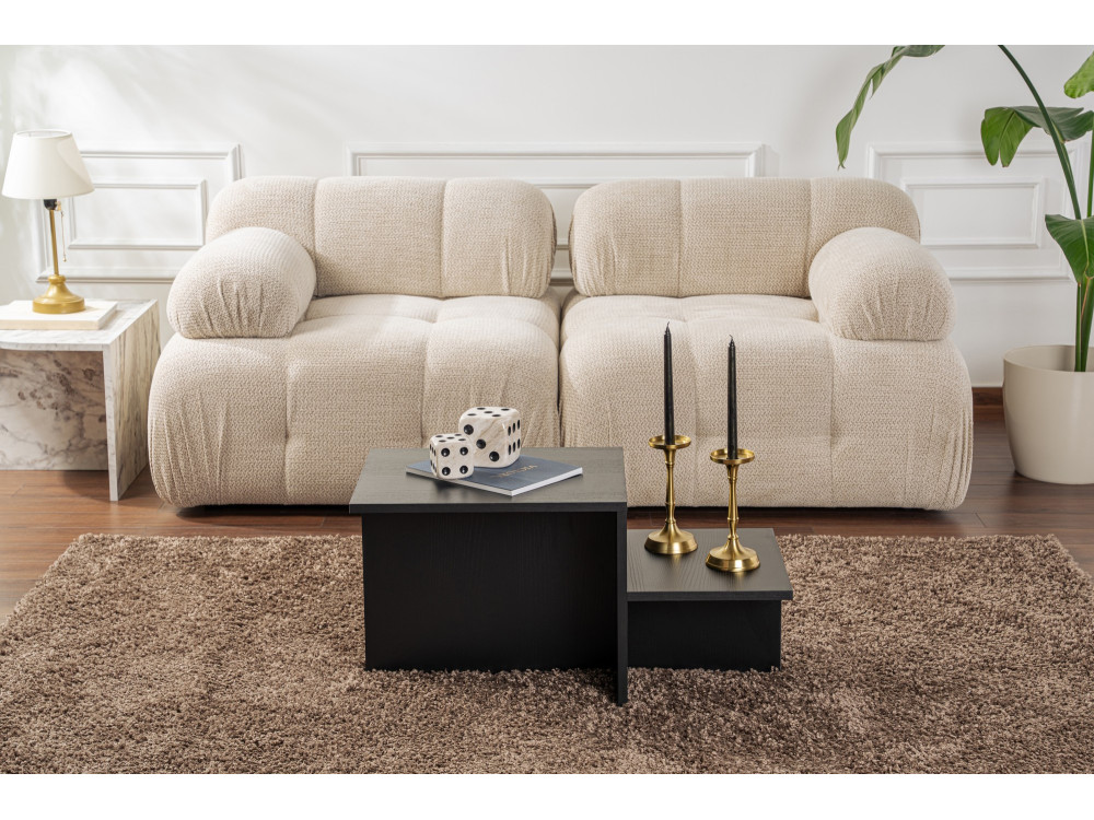Harmony" wooden coffee table 80 x 40 x 40 cm - Black wood