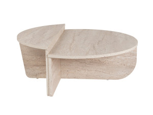Orion" wooden coffee table - 90 x 60 x 30 cm - Travertine