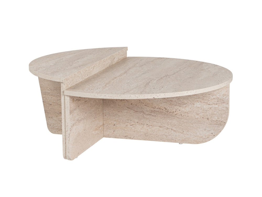 Orion" wooden coffee table - 90 x 60 x 30 cm - Travertine