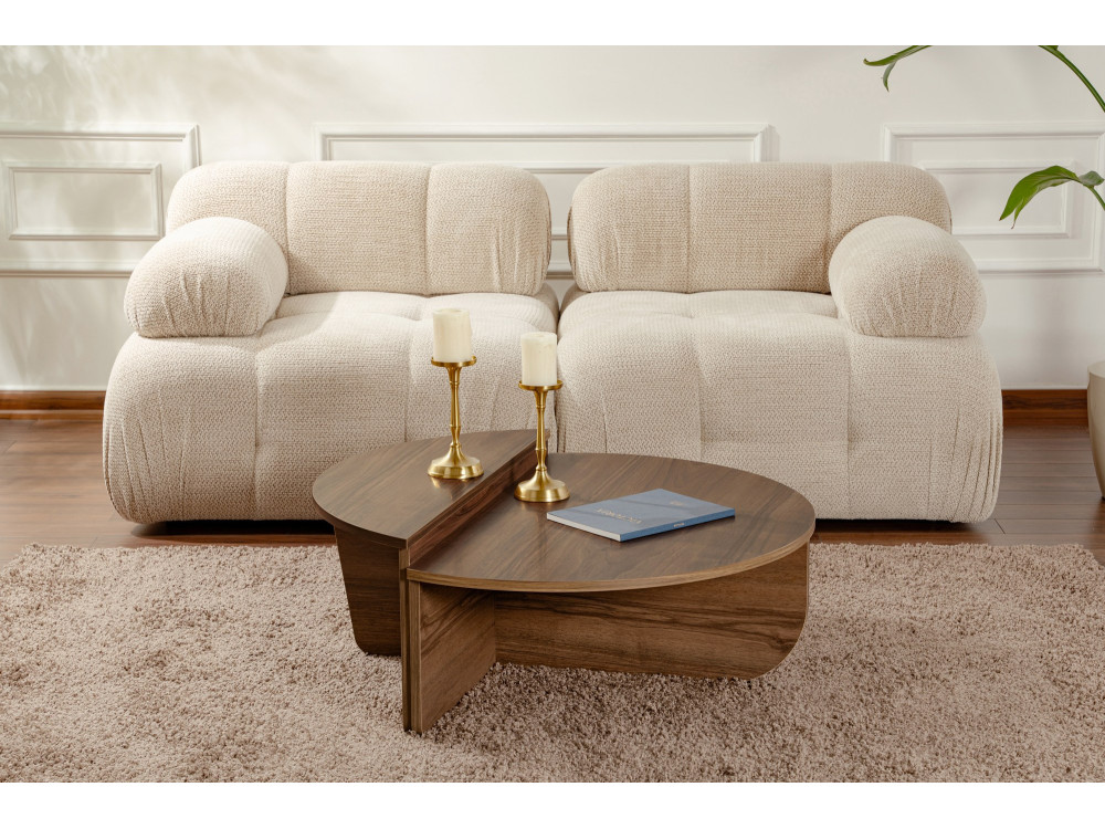 Orion" wooden coffee table - 90 x 60 x 30 cm - Walnut