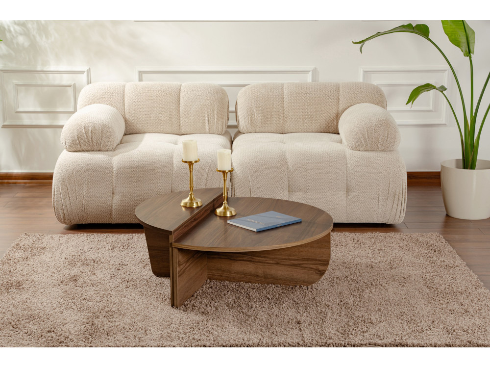 Orion" wooden coffee table - 90 x 60 x 30 cm - Walnut