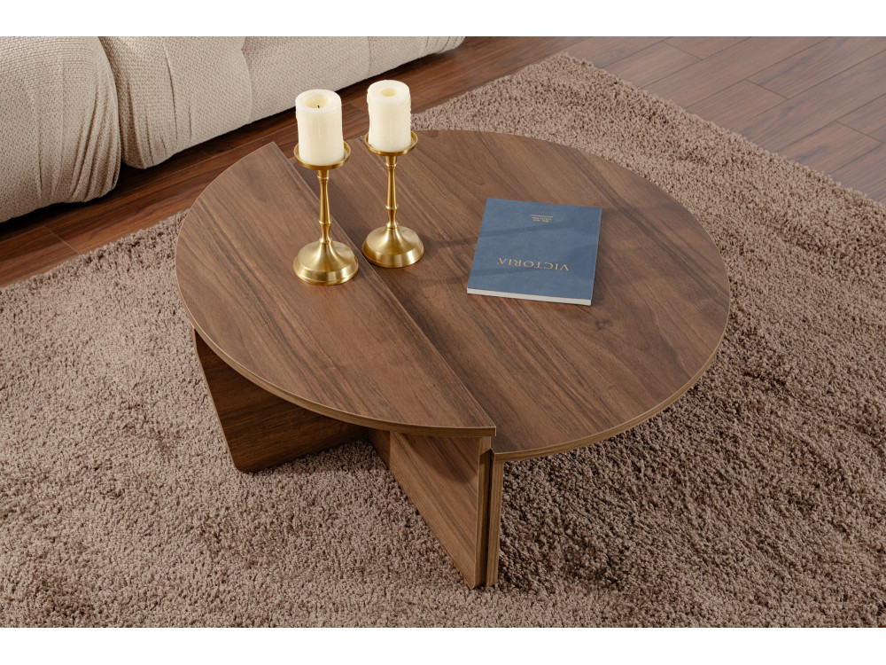 Orion" wooden coffee table - 90 x 60 x 30 cm - Walnut