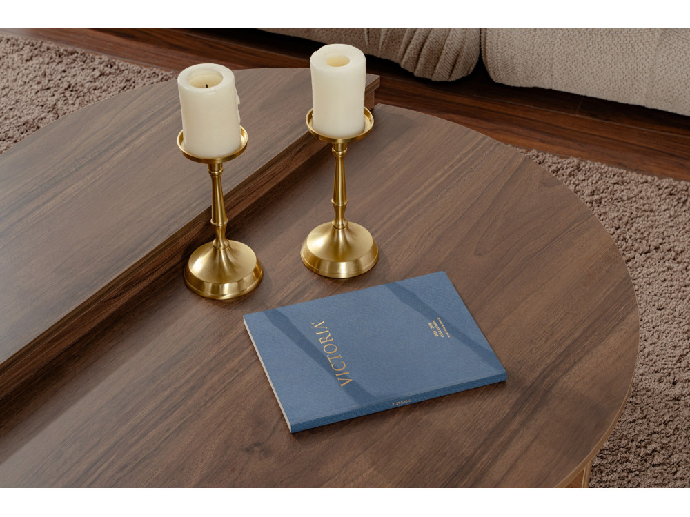 Orion" wooden coffee table - 90 x 60 x 30 cm - Walnut