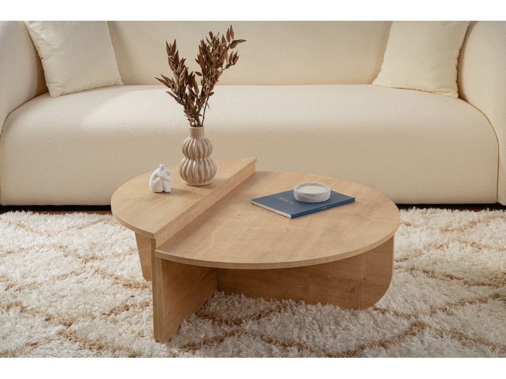 Orion" wooden coffee table - 90 x 60 x 30 cm - Honey oak