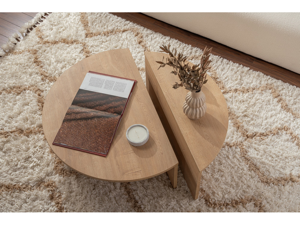 Orion" wooden coffee table - 90 x 60 x 30 cm - Honey oak