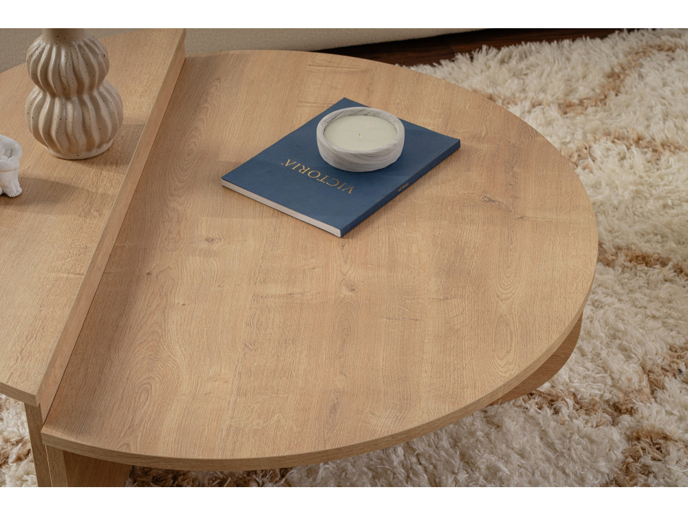 Orion" wooden coffee table - 90 x 60 x 30 cm - Honey oak
